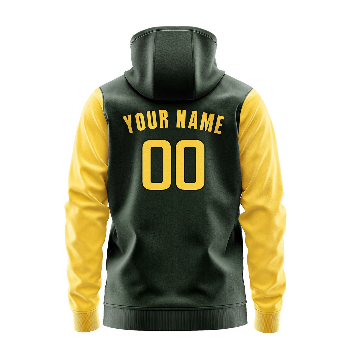 Custom Dark Green Gold Hoodie 0606303006B31730