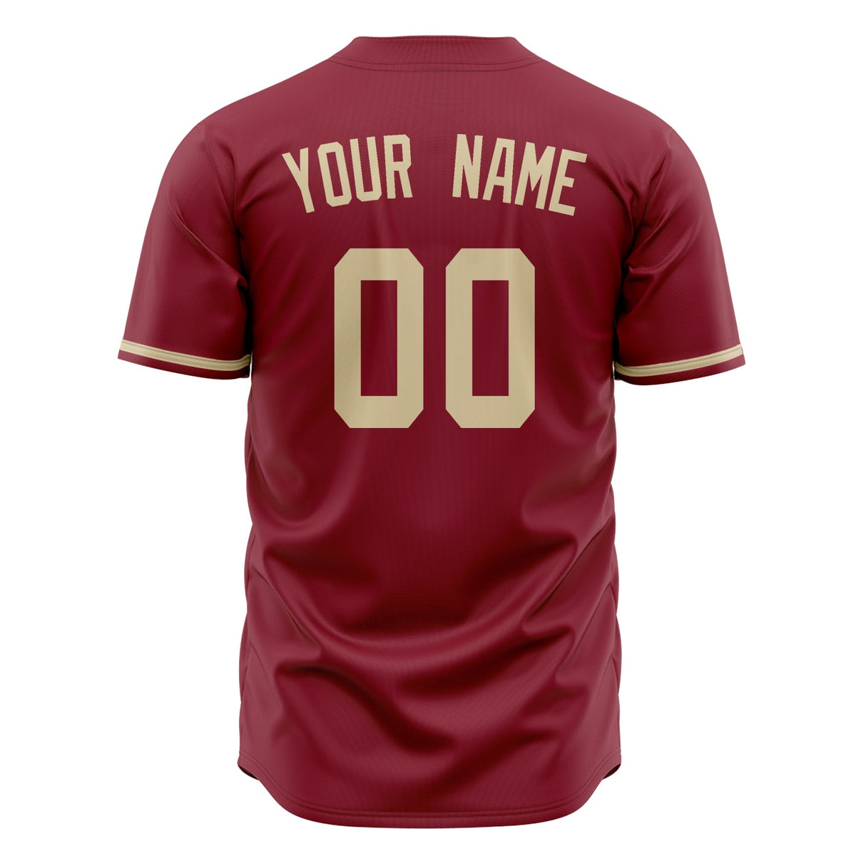 Custom Maroon Baseball Jersey (With Cream Color)