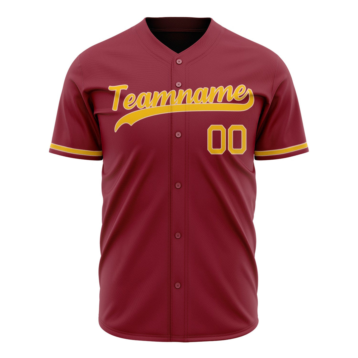 Custom Maroon Baseball Jersey (With Gold Color)