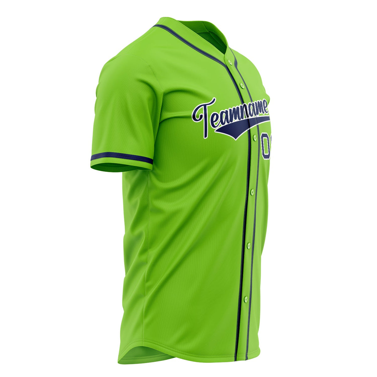 Custom Neon Green Baseball Jersey (With Navy Color)