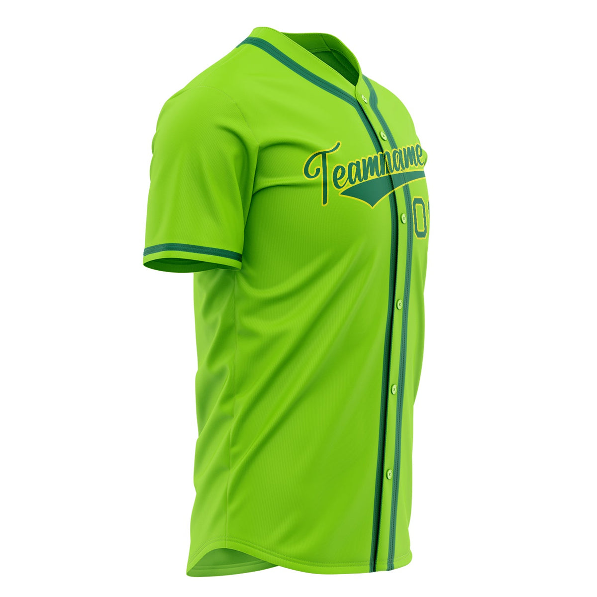 Custom Neon Green Baseball Jersey (With Kelly Green Color)