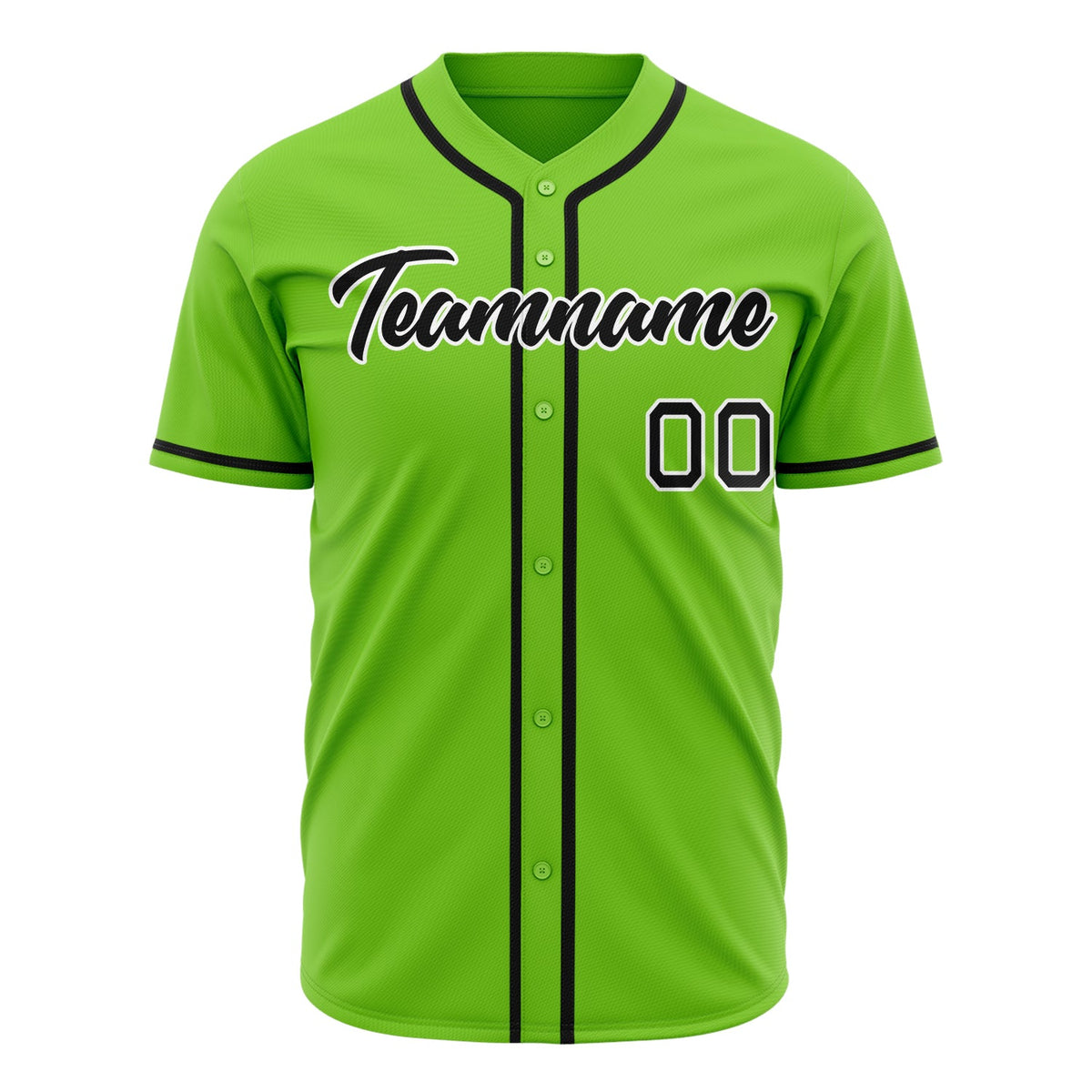 Custom Neon Green Baseball Jersey (With Black Color)