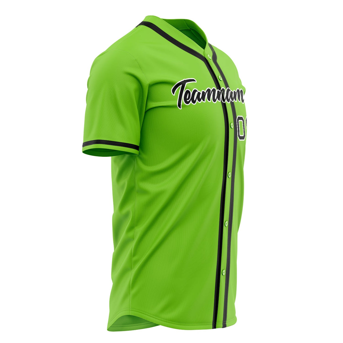 Custom Neon Green Baseball Jersey (With Black Color)