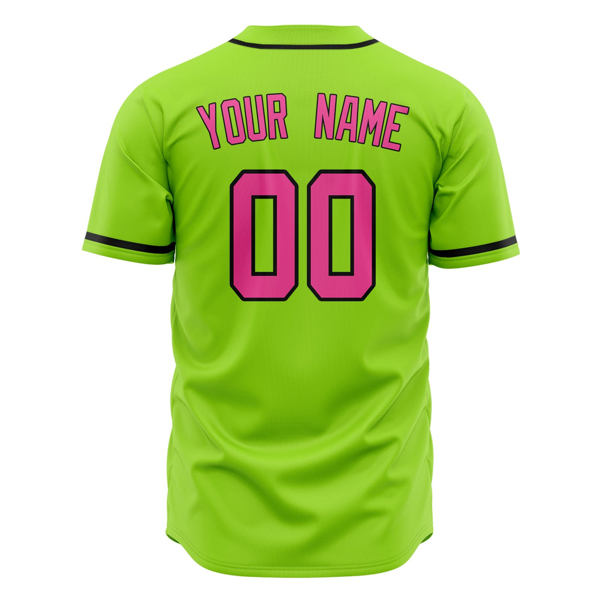 Custom Neon Green Baseball Jersey (With Pink Color)