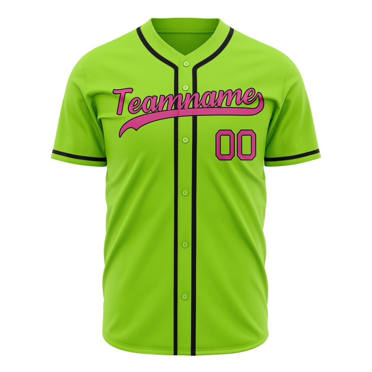 Custom Neon Green Baseball Jersey (With Pink Color)