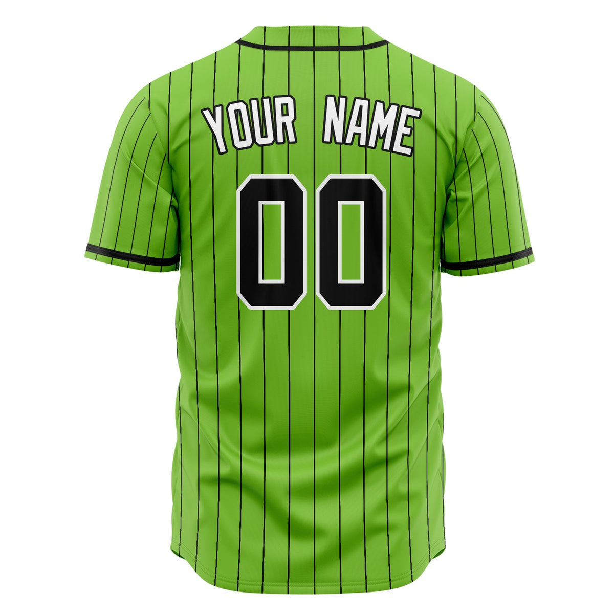 Custom Neon Green Baseball Jersey (With Black Black Pinstripe)