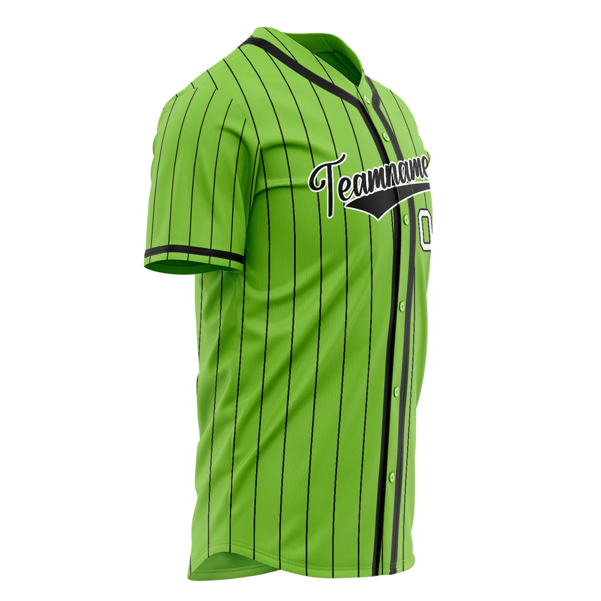 Custom Neon Green Baseball Jersey (With Black Black Pinstripe)