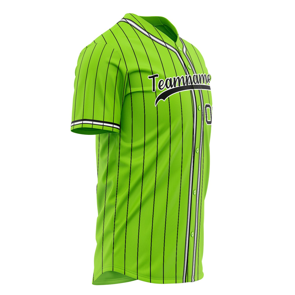 Custom Neon Green Baseball Jersey (With Black Black Pinstripe)