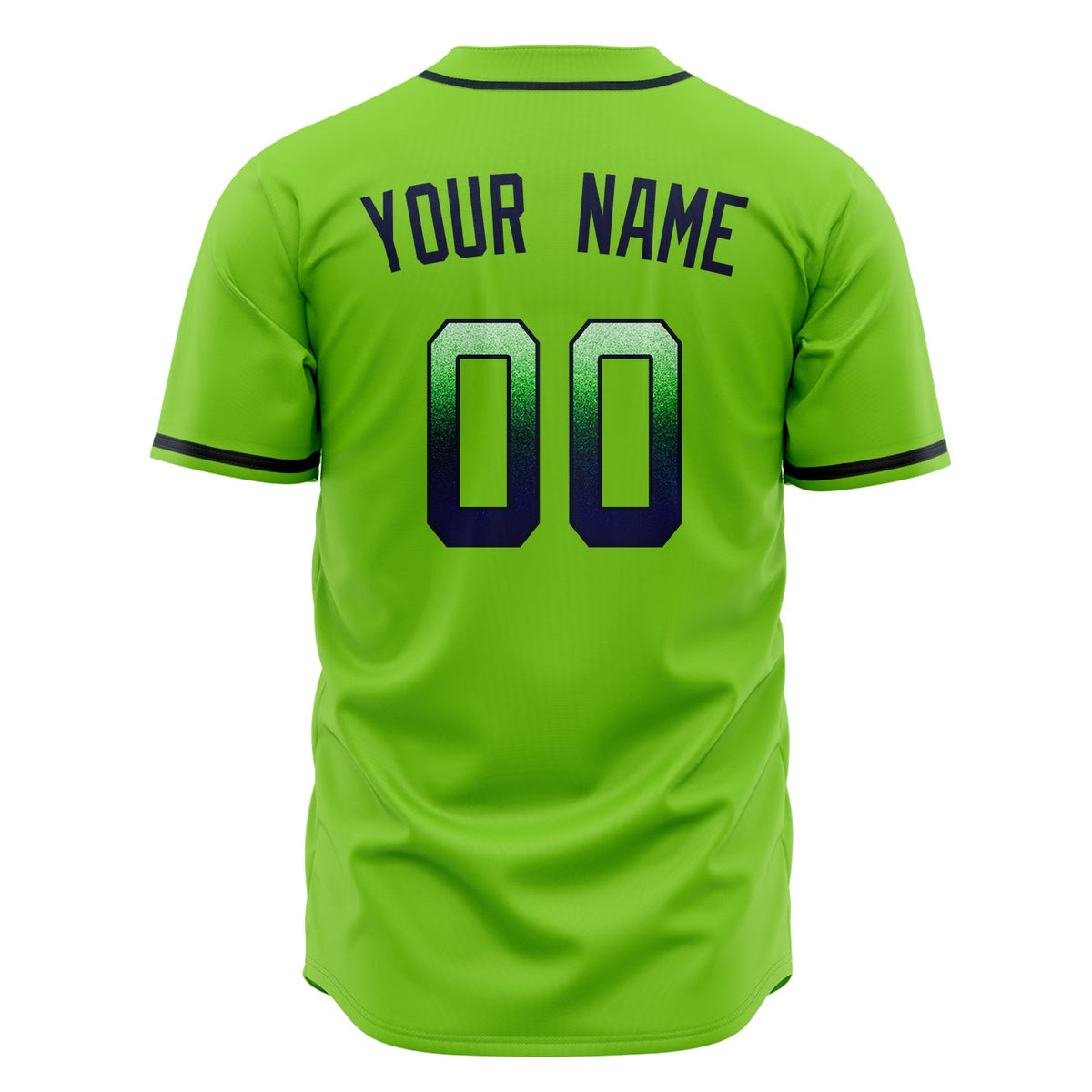 Custom Neon Green Baseball Jersey (With Blue Color)