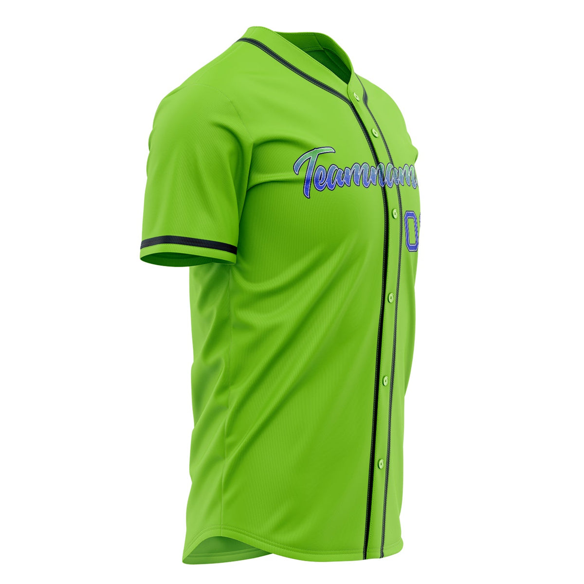 Custom Neon Green Baseball Jersey (With Blue Color)