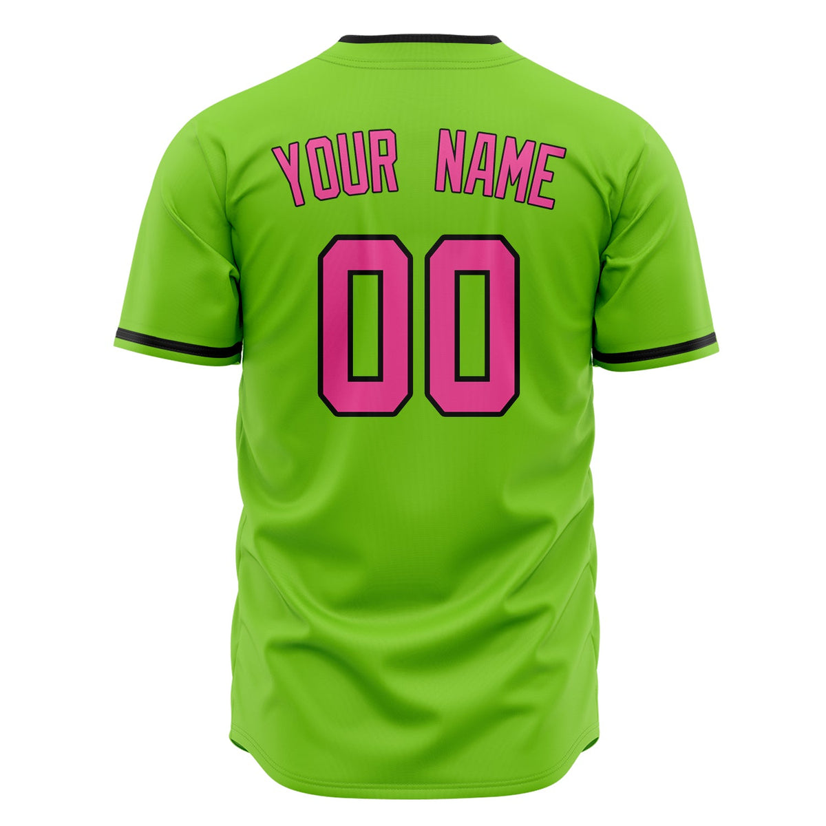 Custom Neon Green Baseball Jersey (With Pink Color)