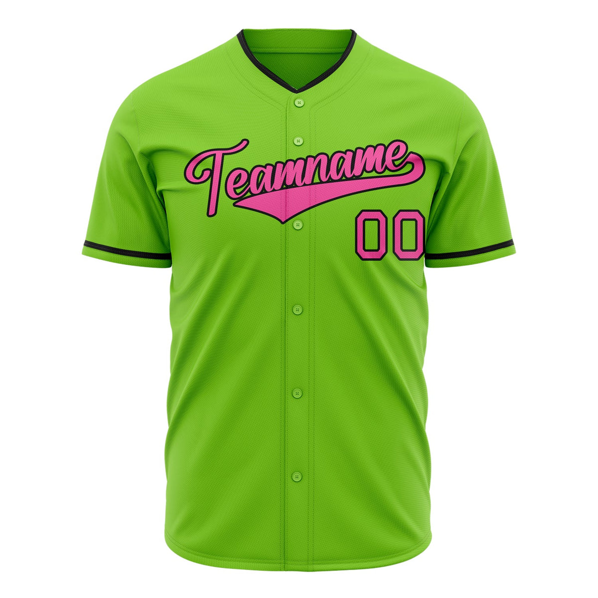 Custom Neon Green Baseball Jersey (With Pink Color)