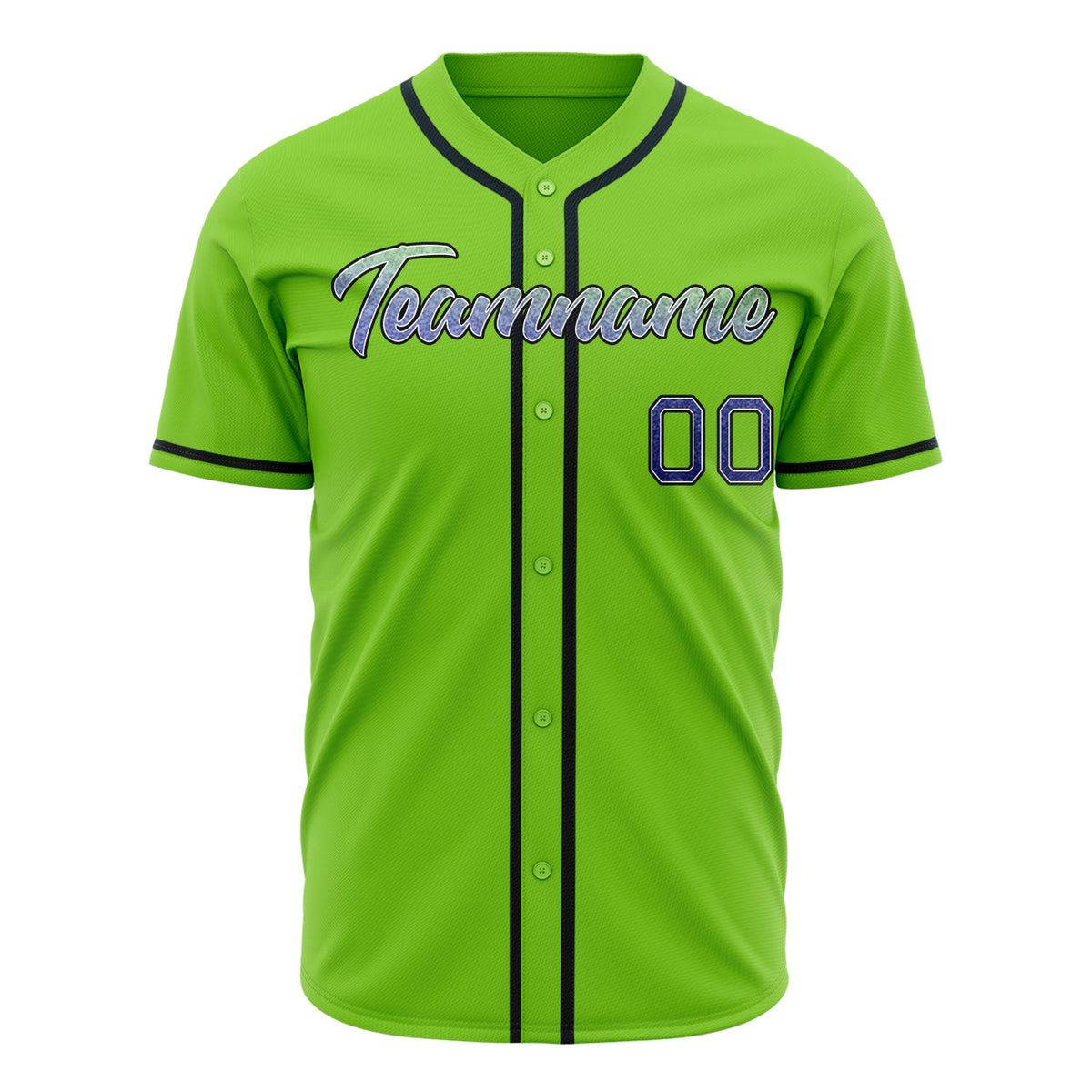 Custom Neon Green Baseball Jersey (With Purple Color)