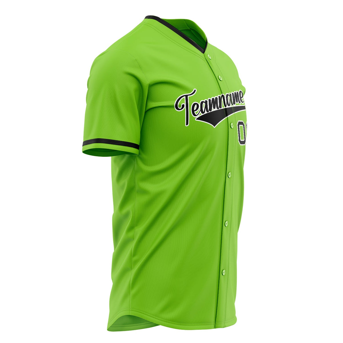 Custom Neon Green Baseball Jersey (With Black Color)