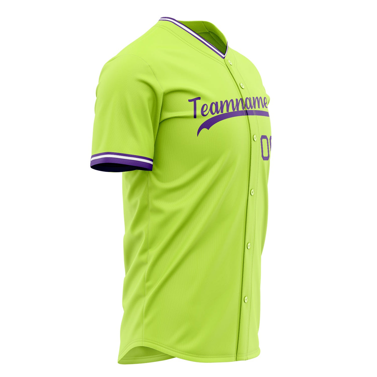 Custom Neon Green Baseball Jersey (With Purple Color)