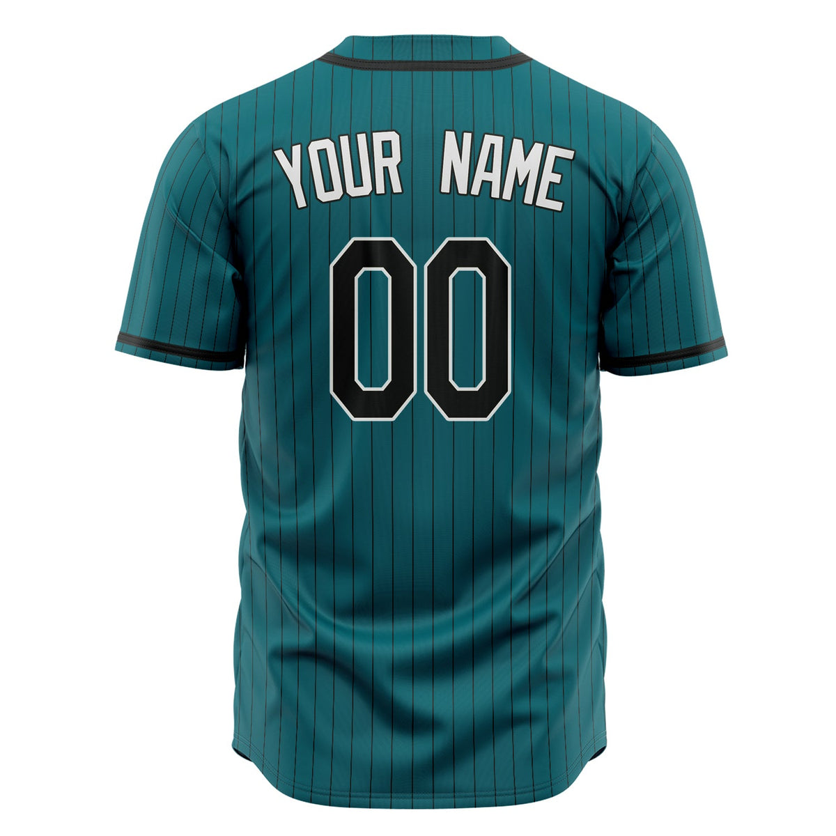 Custom Teal Baseball Jersey (With Black Black Pinstripe)