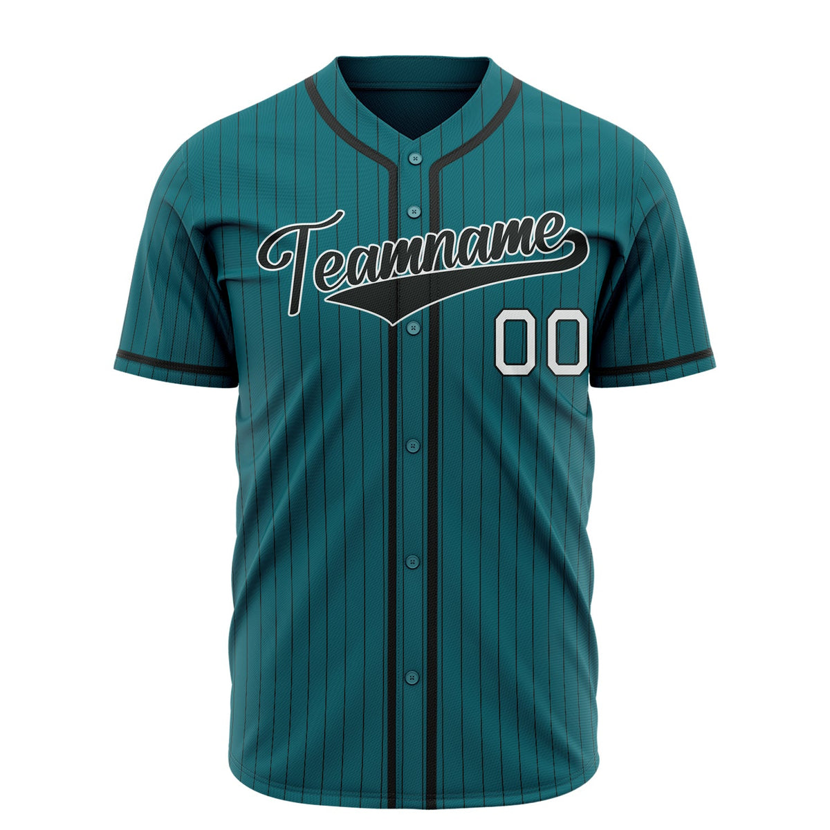 Custom Teal Baseball Jersey (With Black Black Pinstripe)