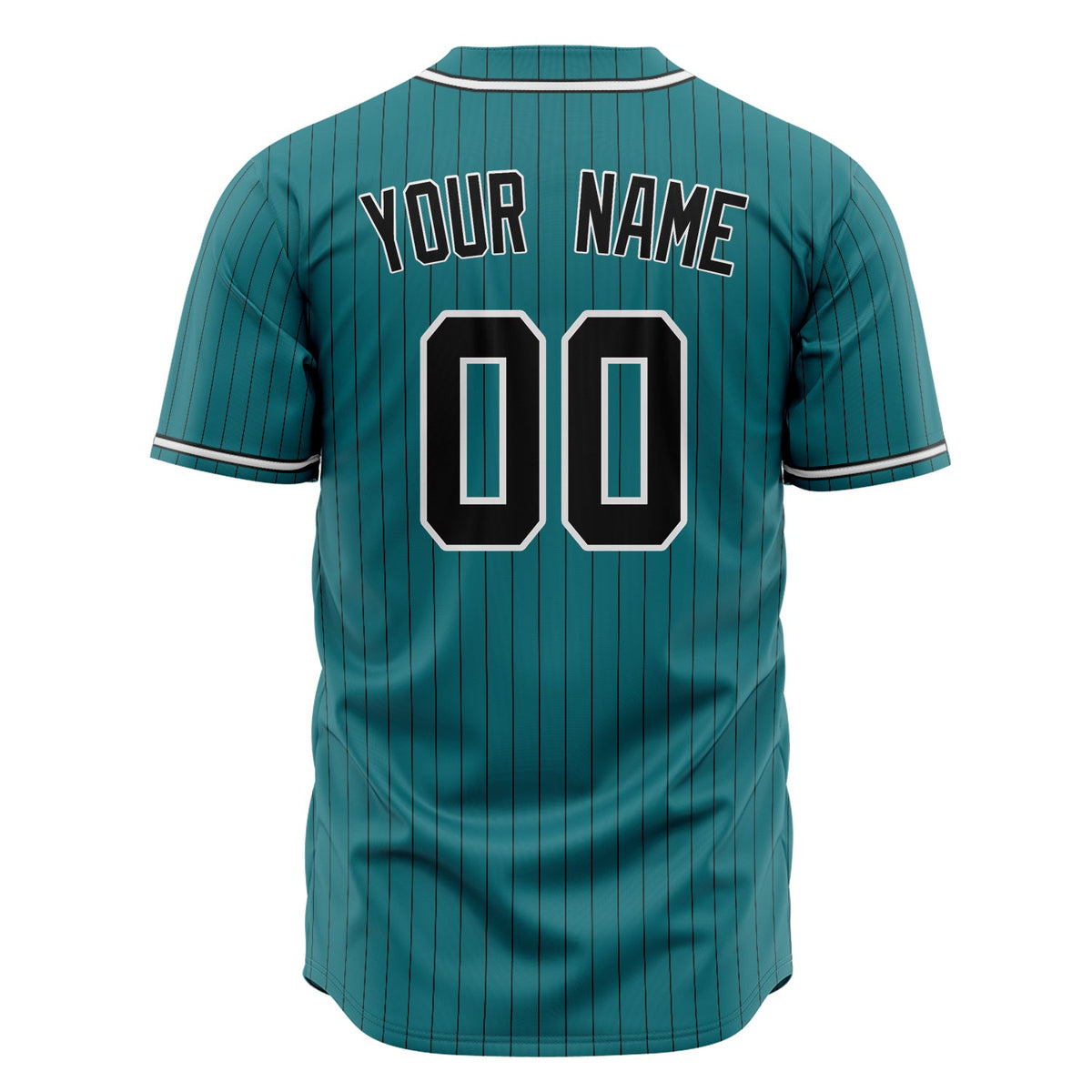 Custom Teal Baseball Jersey (With Black Black Pinstripe)