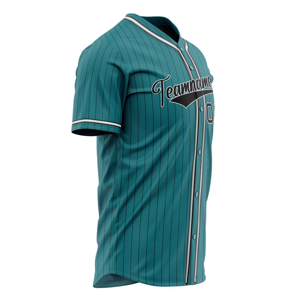 Custom Teal Baseball Jersey (With Black Black Pinstripe)