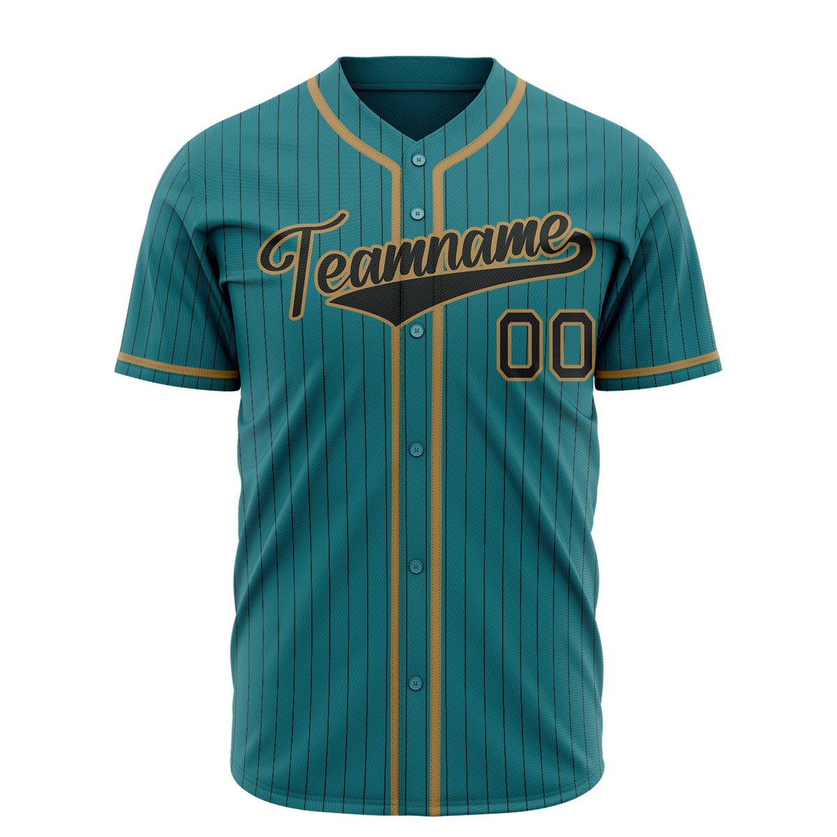 Custom Teal Baseball Jersey (With Black Black Pinstripe)