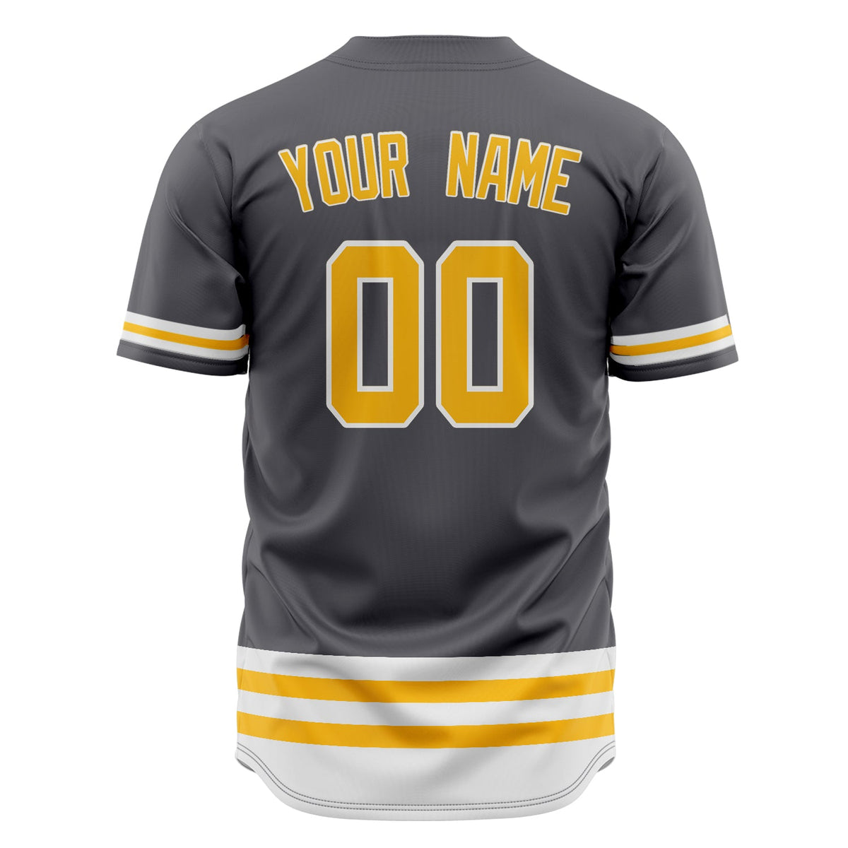 Custom Steel Gray Baseball Jersey (With Gold Double Stripe)