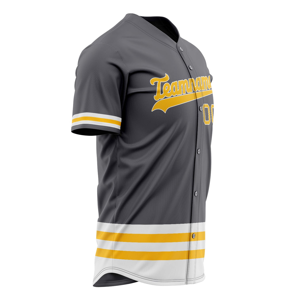 Custom Steel Gray Baseball Jersey (With Gold Double Stripe)