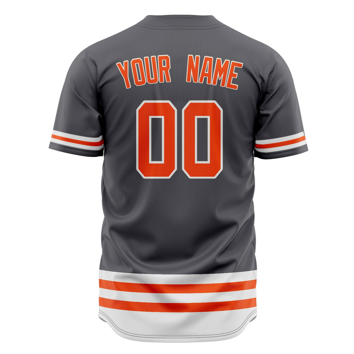 Custom Steel Gray Baseball Jersey (With Orange Double Stripe)