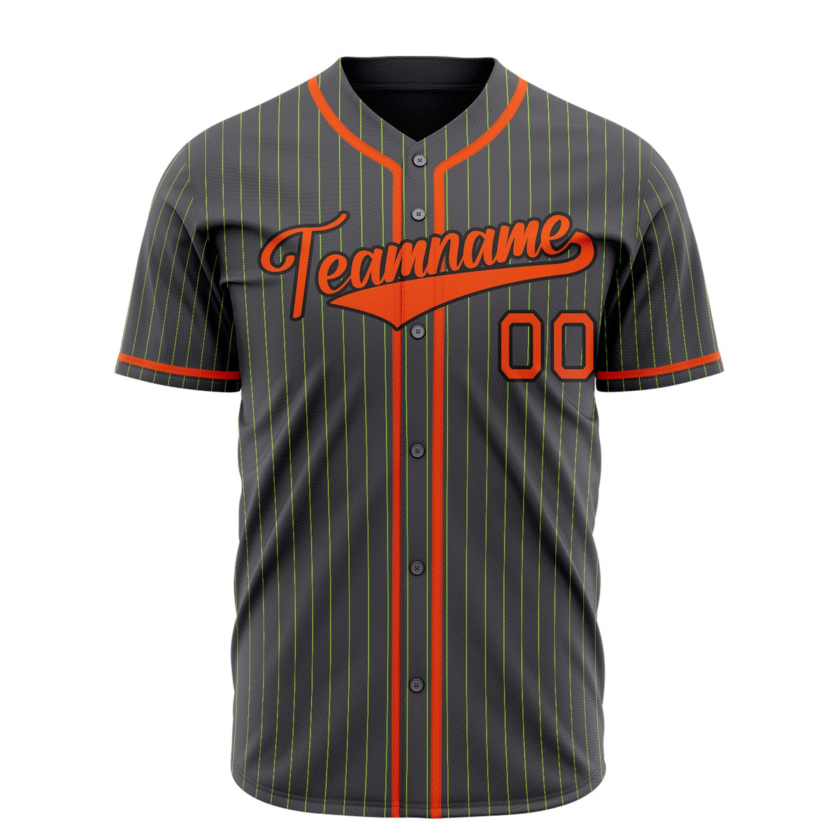 Custom Steel Gray Baseball Jersey (With Orange Neon Green)