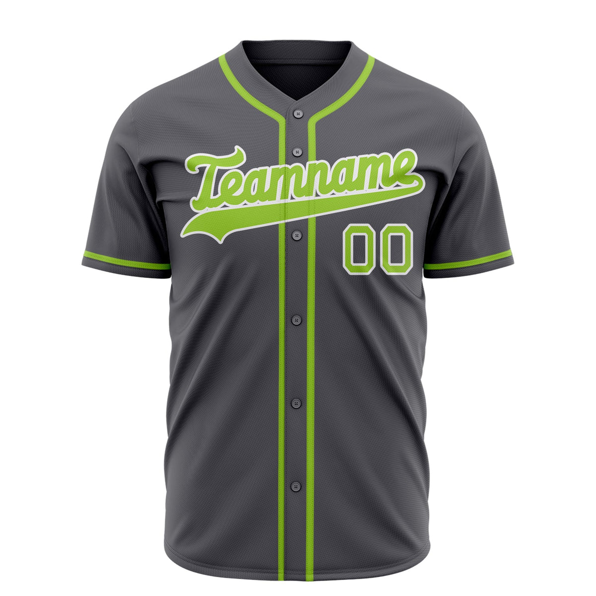 Custom Steel Gray Baseball Jersey (With Neon Green Color)