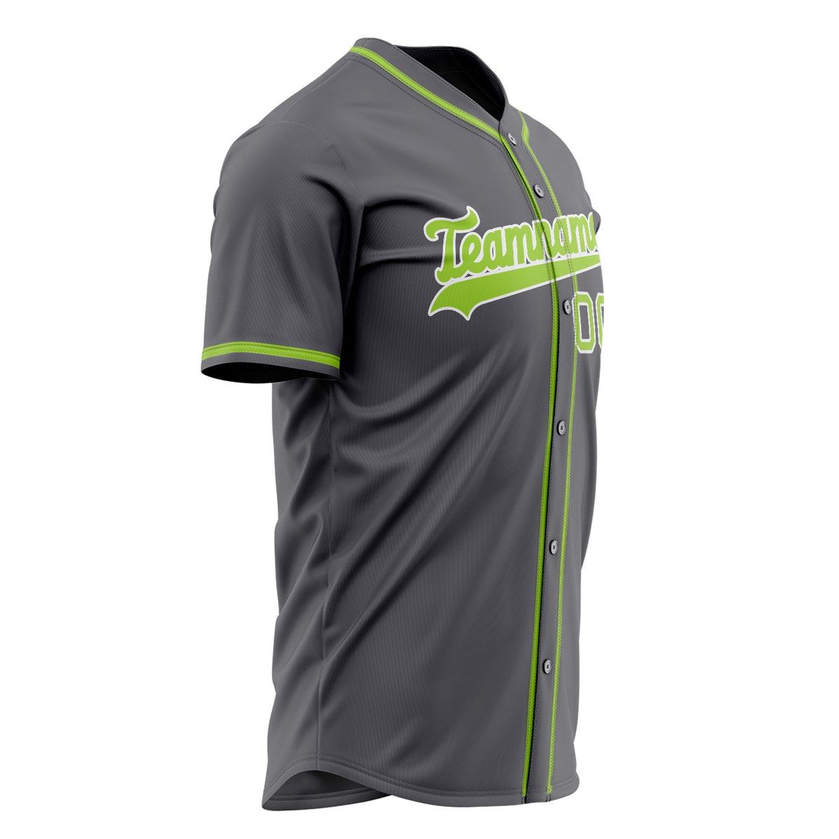 Custom Steel Gray Baseball Jersey (With Neon Green Color)