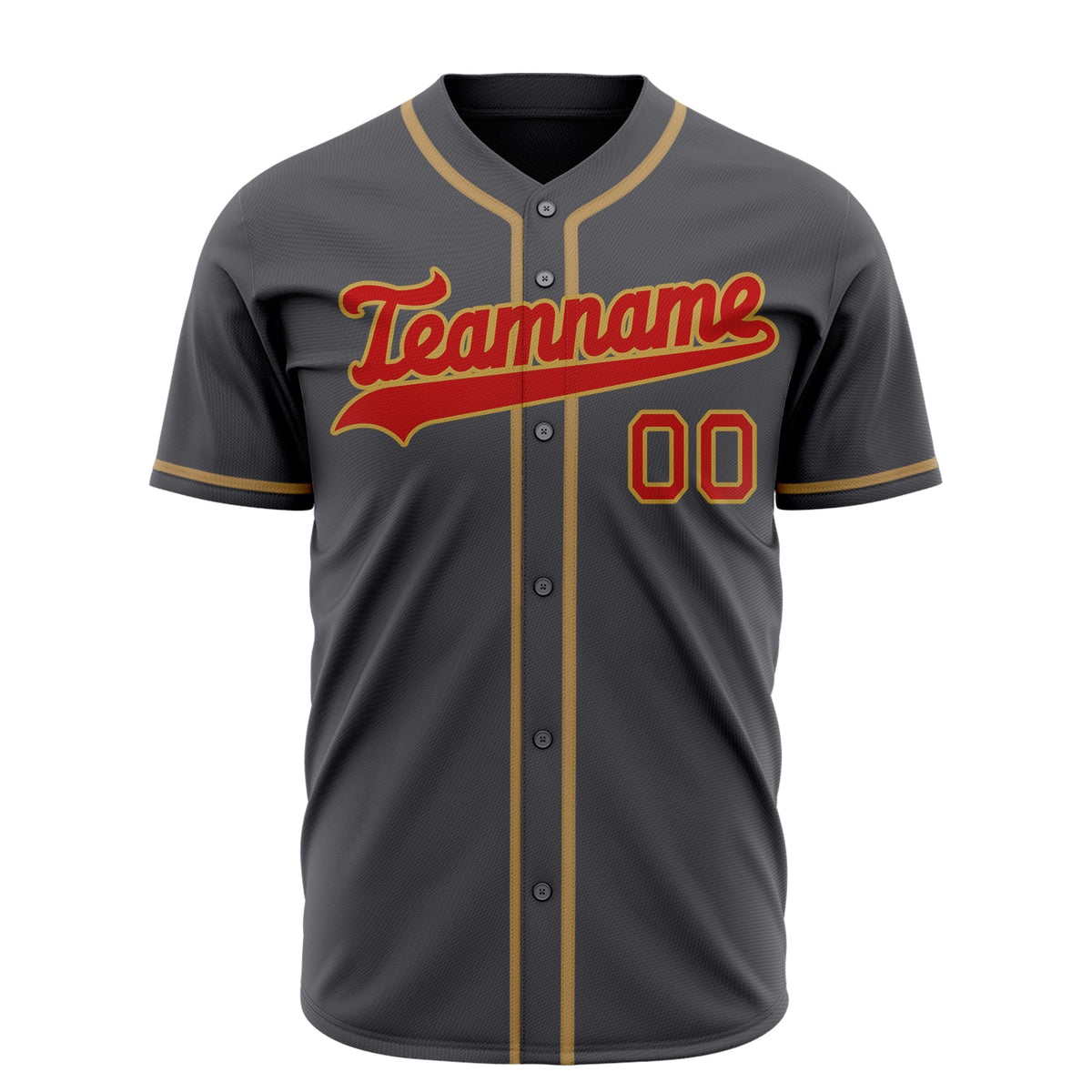 Custom Steel Gray Baseball Jersey (With Red Color)