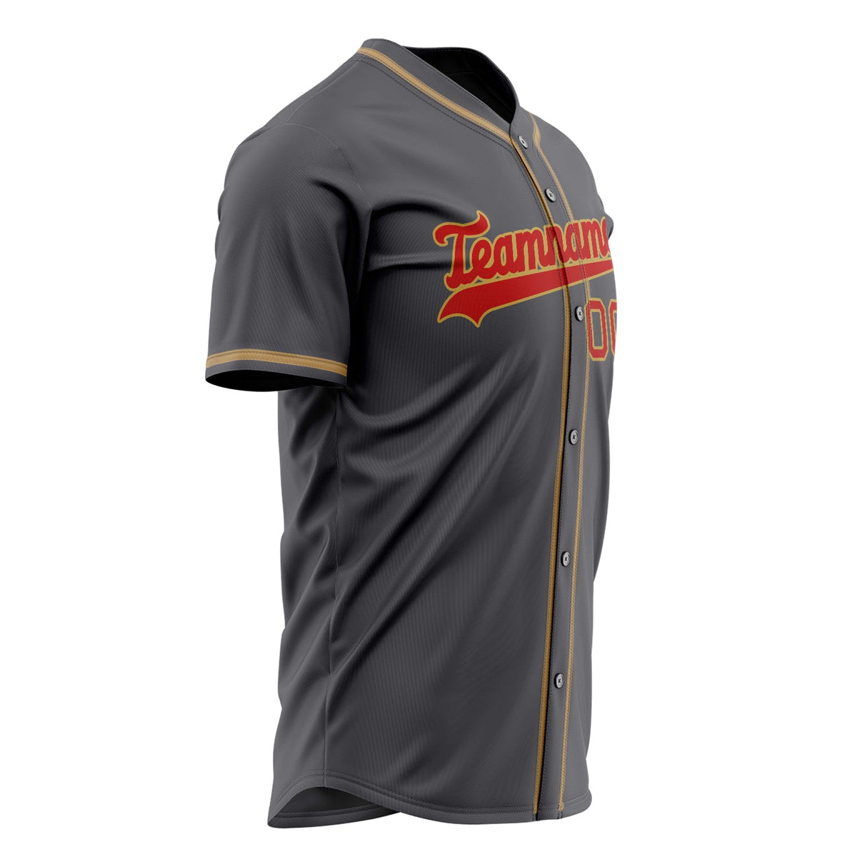 Custom Steel Gray Baseball Jersey (With Red Color)