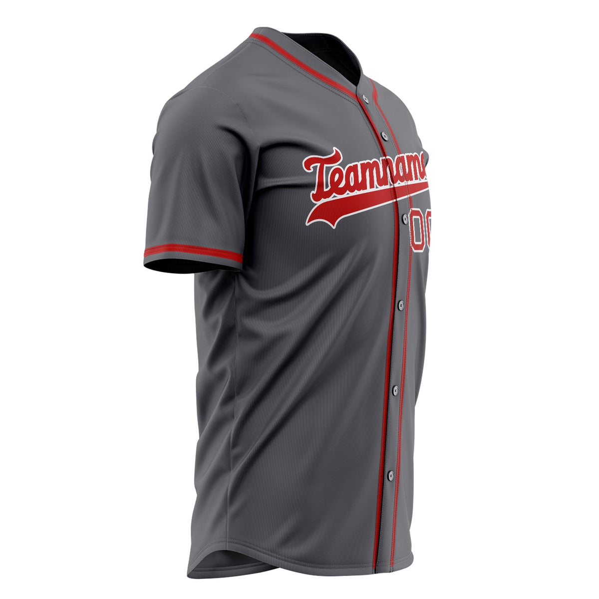 Custom Steel Gray Baseball Jersey (With Red Color)