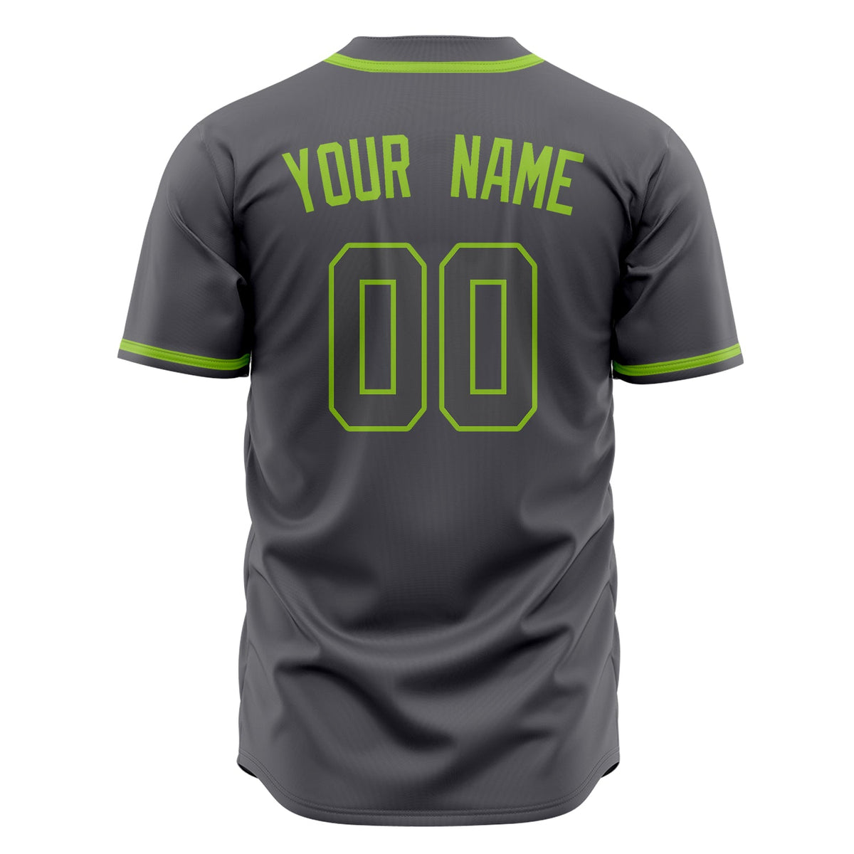 Custom Steel Gray Baseball Jersey (With Neon Green Color)