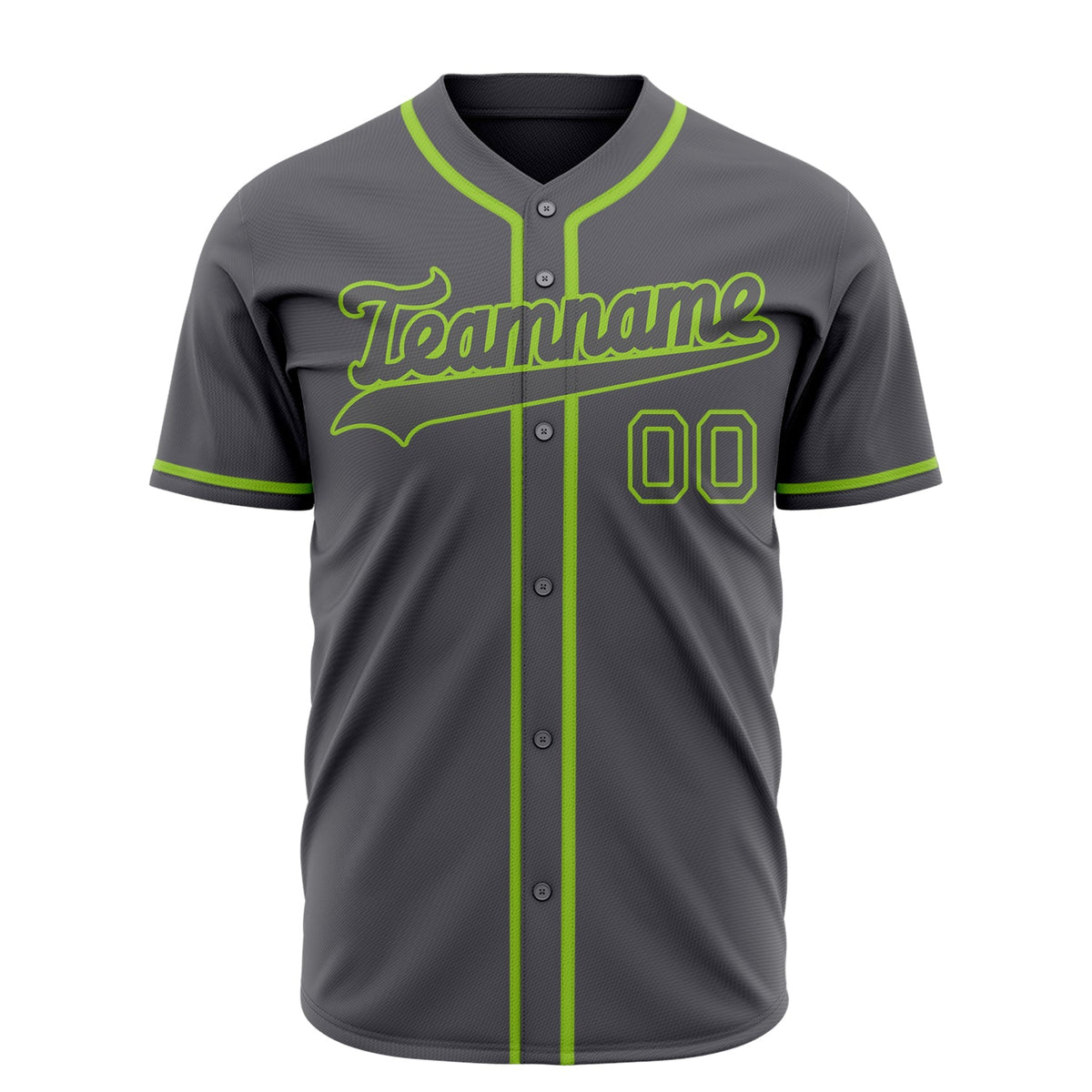 Custom Steel Gray Baseball Jersey (With Neon Green Color)