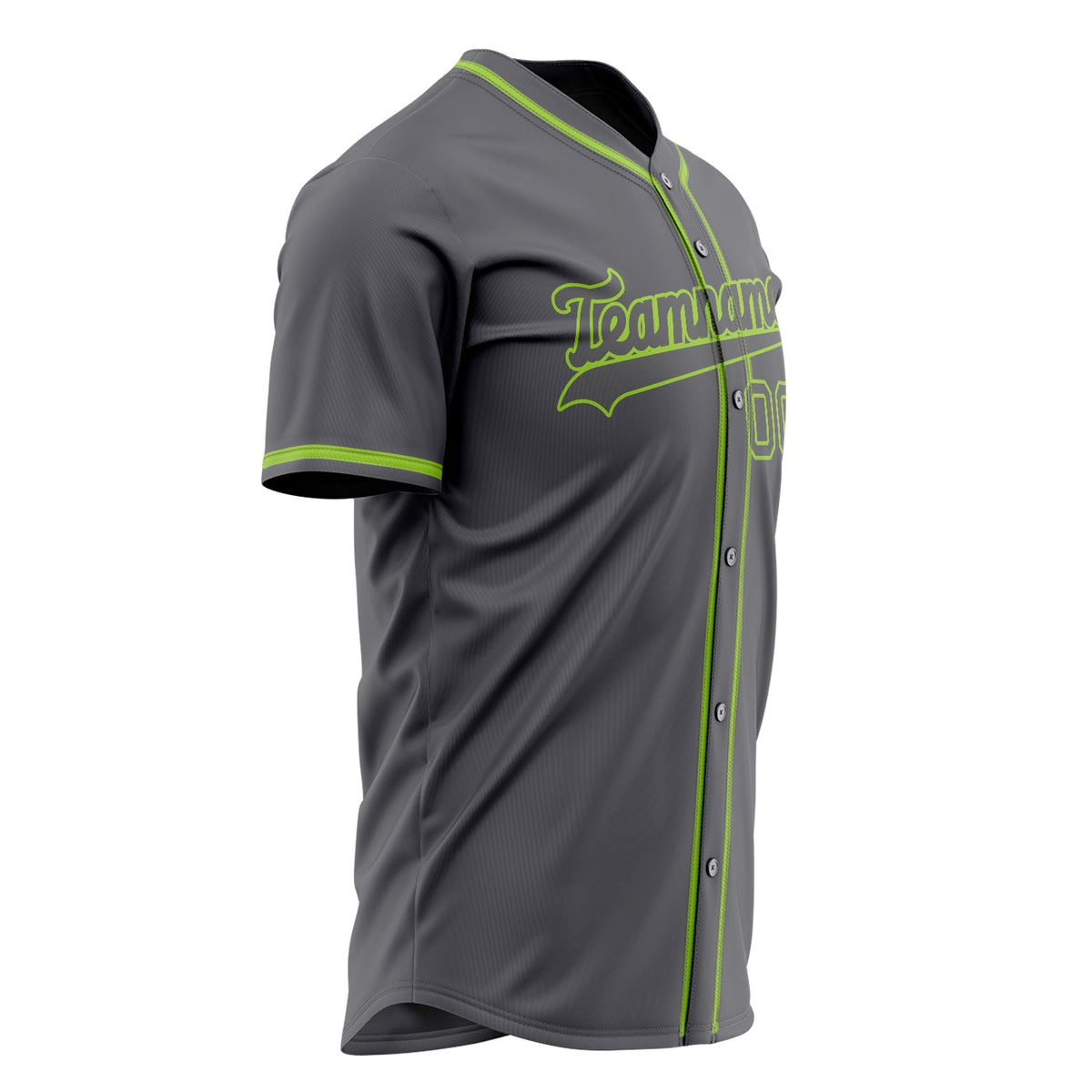 Custom Steel Gray Baseball Jersey (With Neon Green Color)