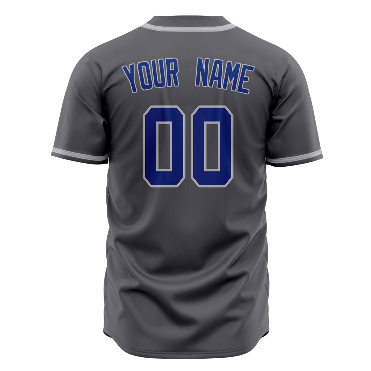 Custom Steel Gray Baseball Jersey (With Royal Color)