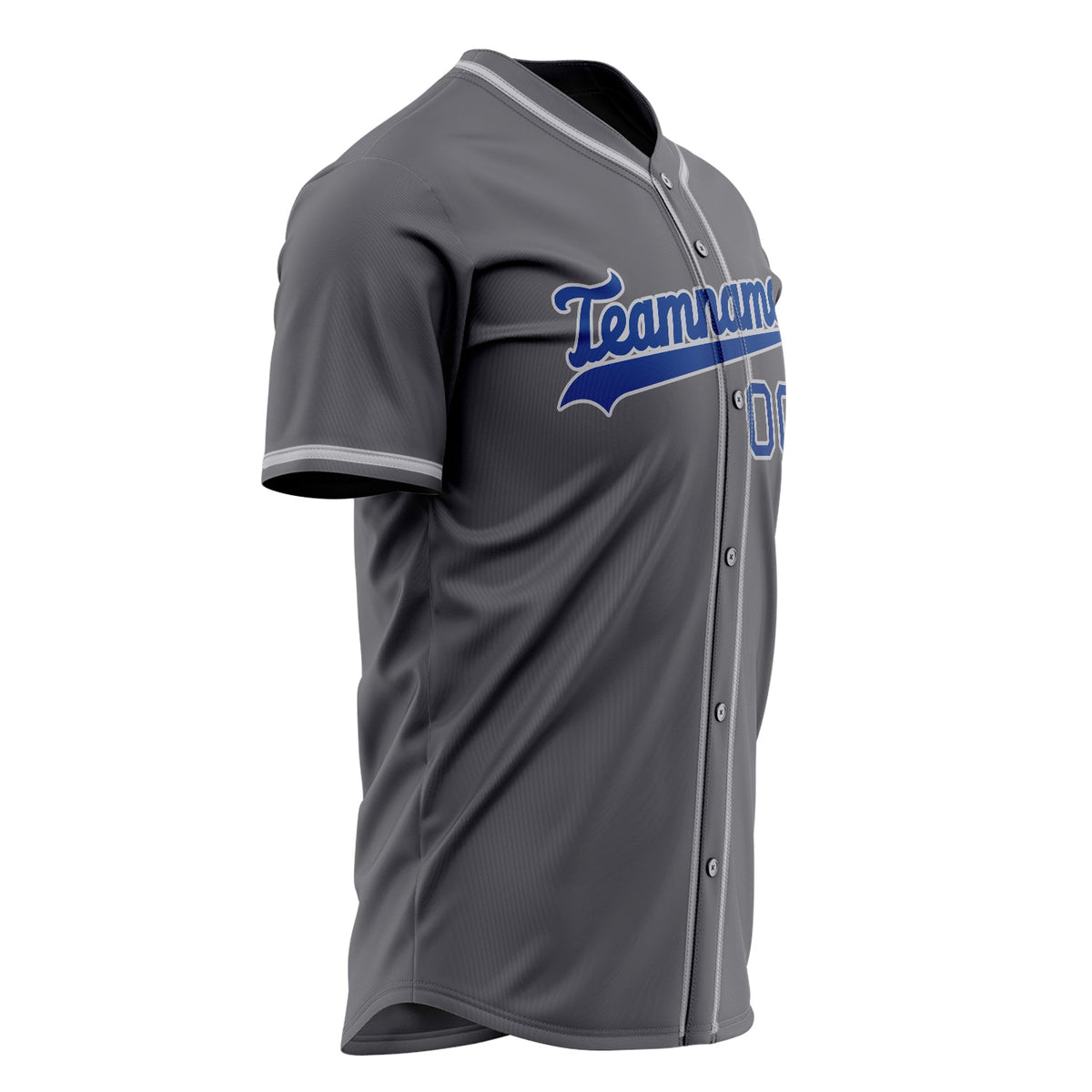 Custom Steel Gray Baseball Jersey (With Royal Color)