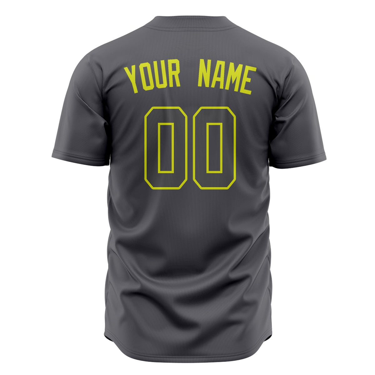 Custom Steel Gray Baseball Jersey (With Neon Yellow Color)