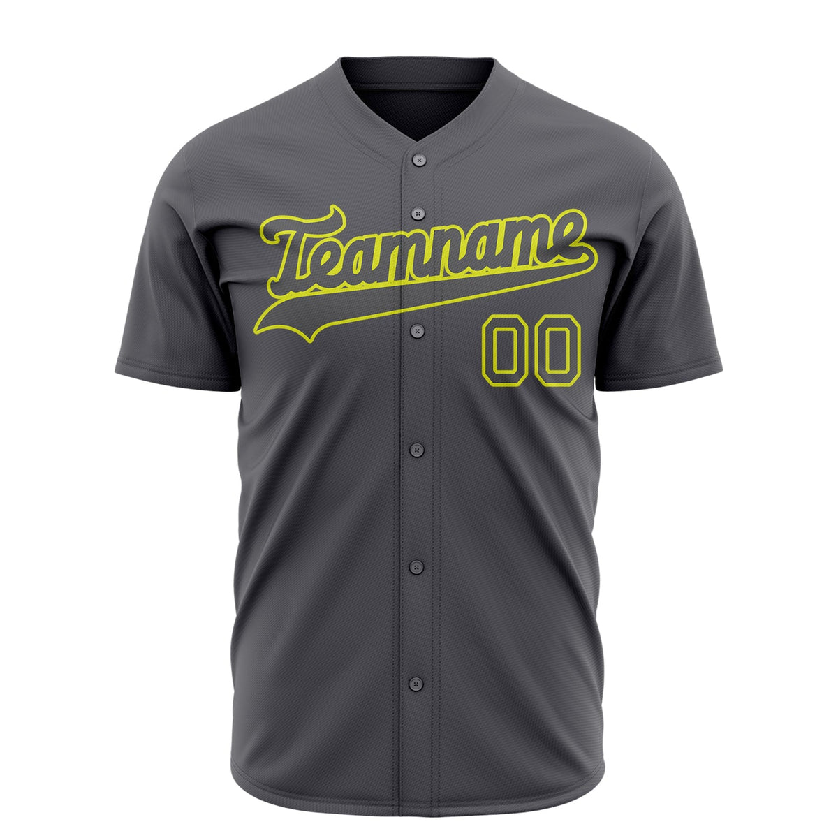 Custom Steel Gray Baseball Jersey (With Neon Yellow Color)