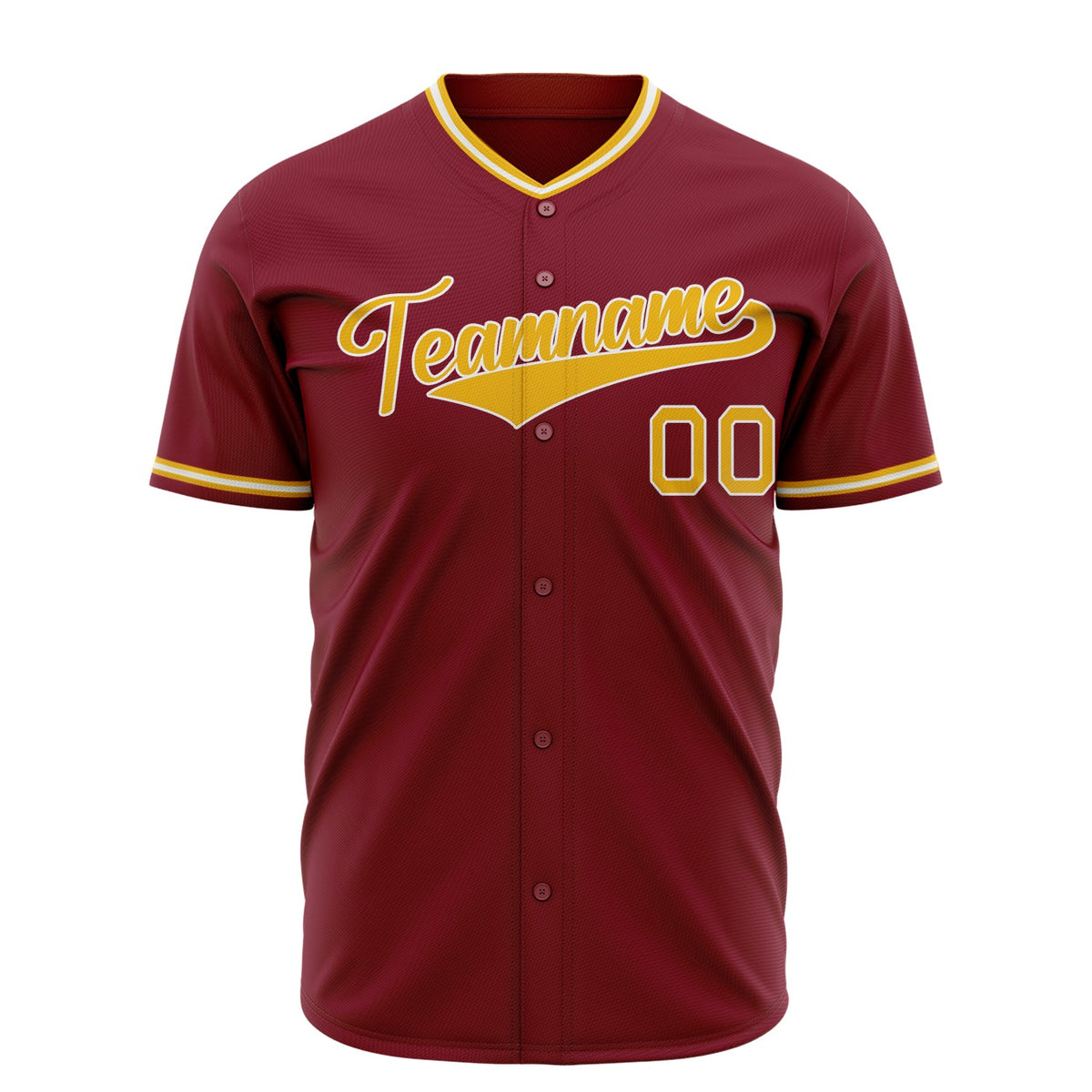 Custom Crimson Baseball Jersey (With Gold Color)