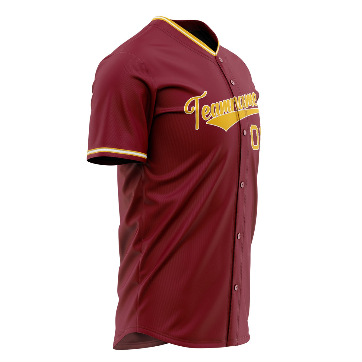 Custom Crimson Baseball Jersey (With Gold Color)