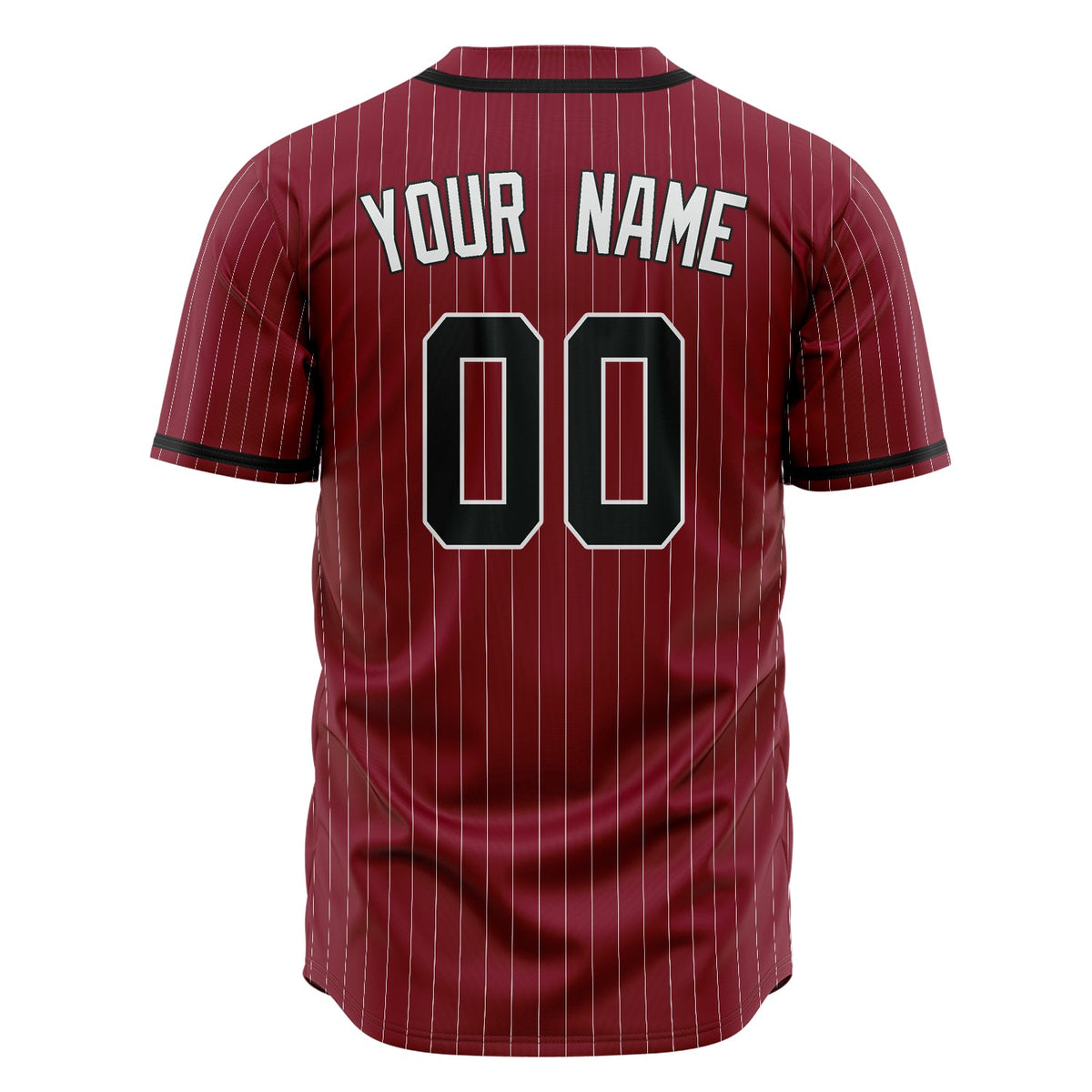 Custom Burgundy Baseball Jersey (With Black White Pinstripe)