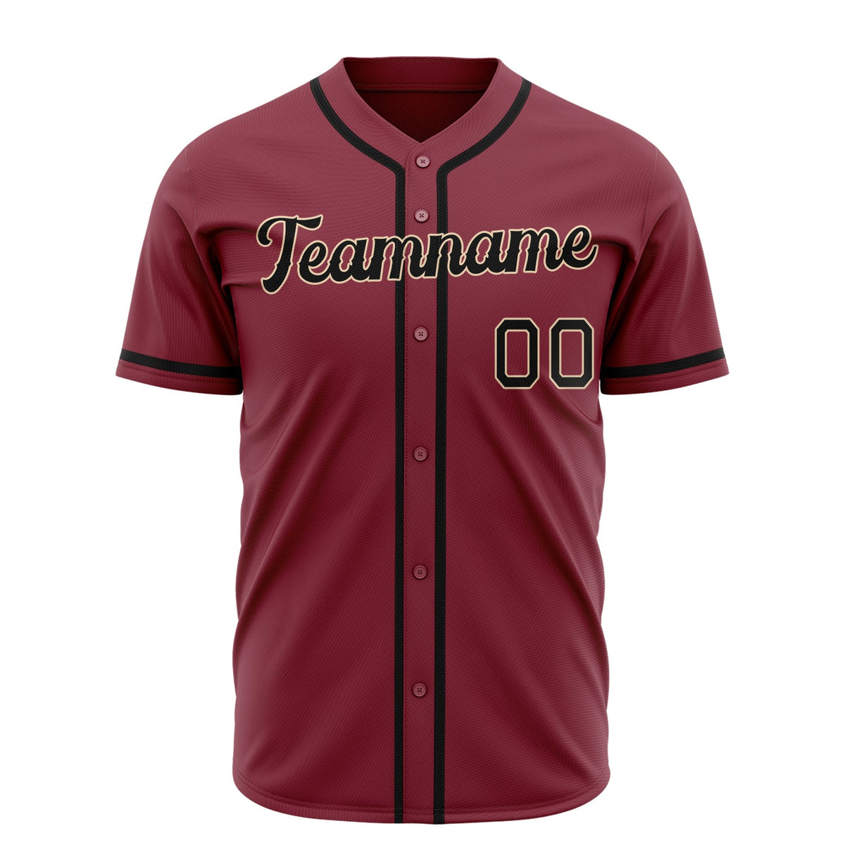 Custom Burgundy Baseball Jersey (With Black Color)