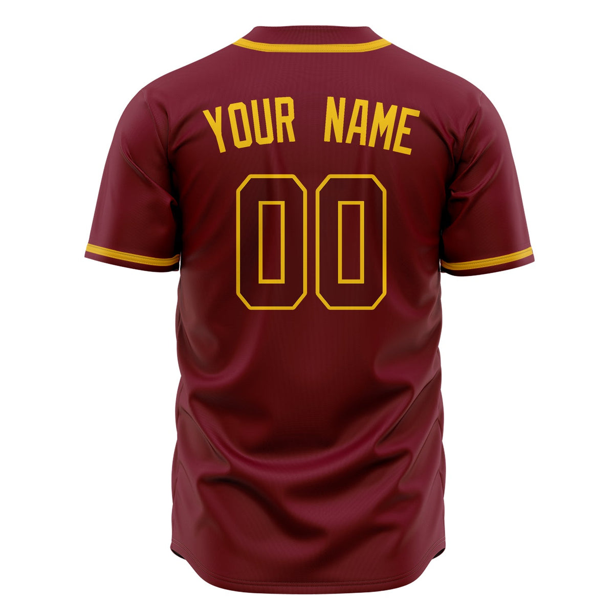 Custom Crimson Baseball Jersey (With Gold Color)