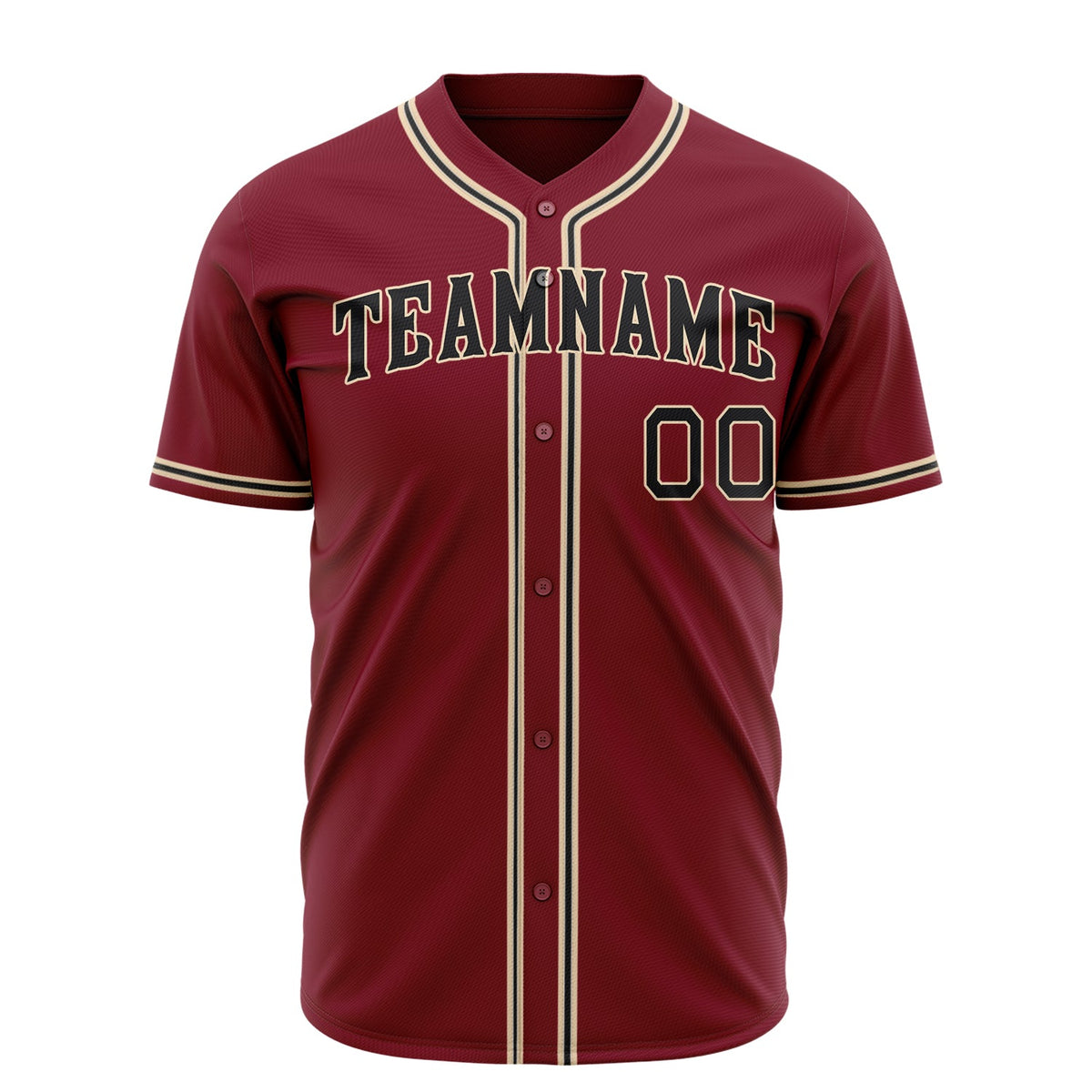 Custom Burgundy Baseball Jersey (With Black Color)