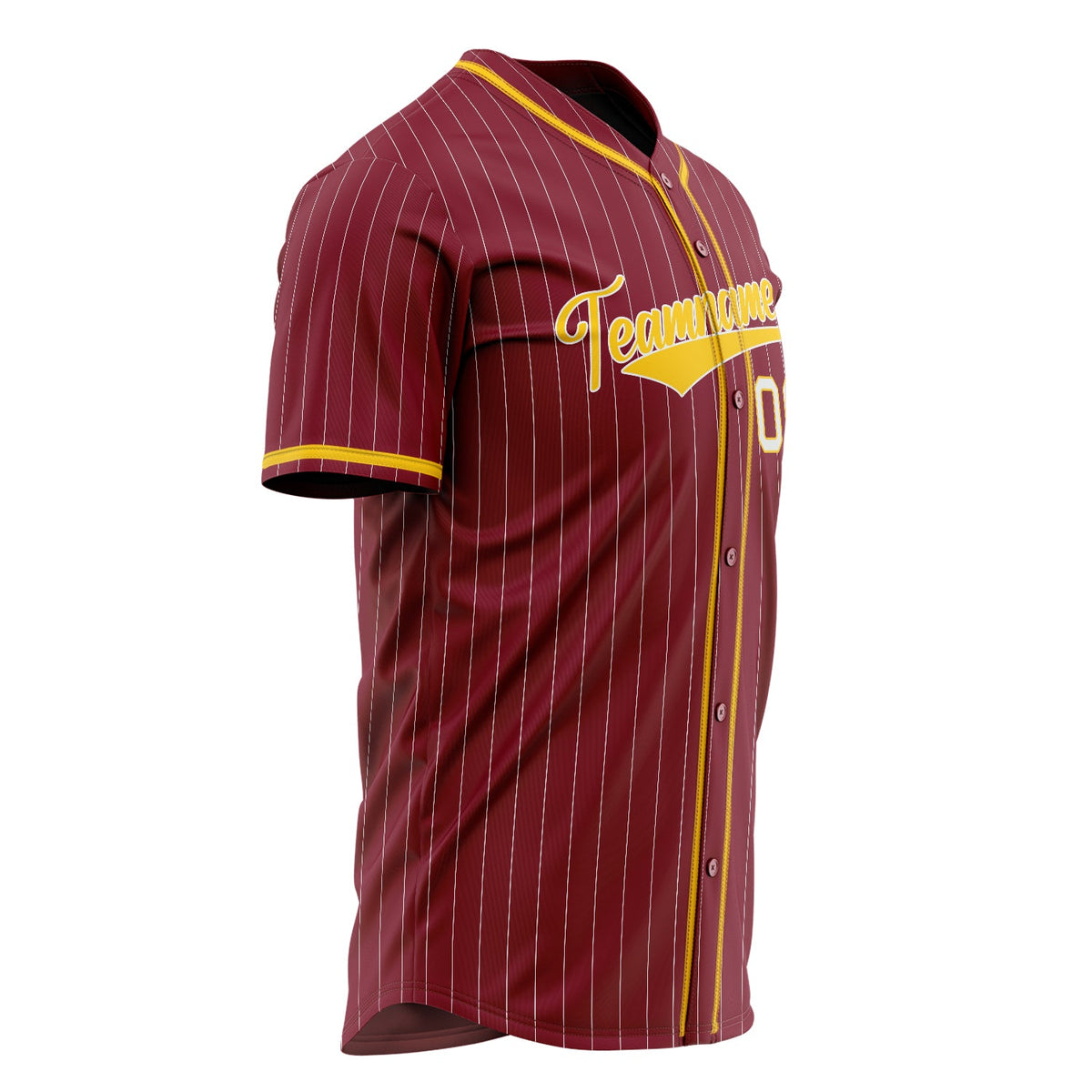 Custom Burgundy Baseball Jersey (With Gold White Pinstripe)