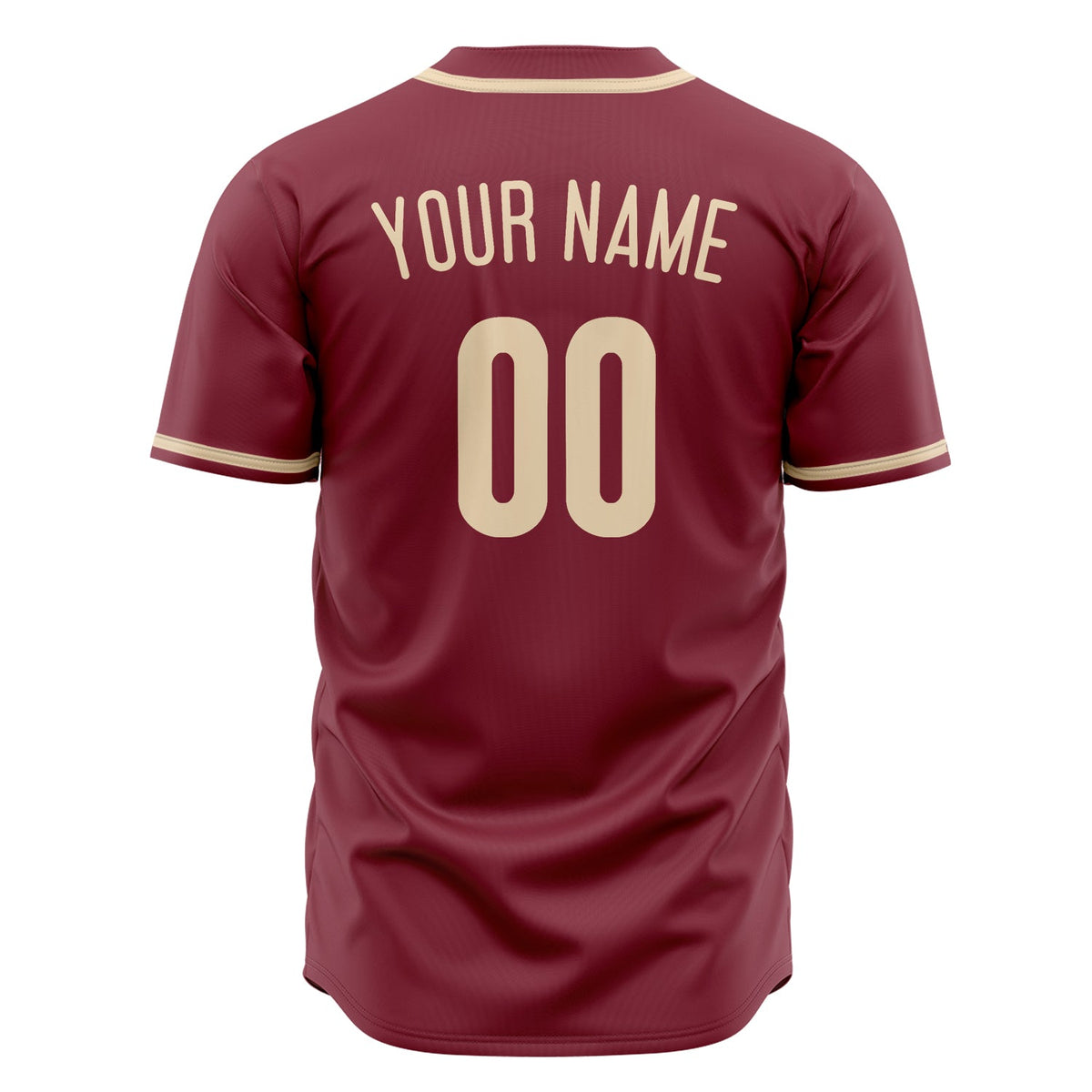 Custom Crimson Baseball Jersey (With Cream Color)