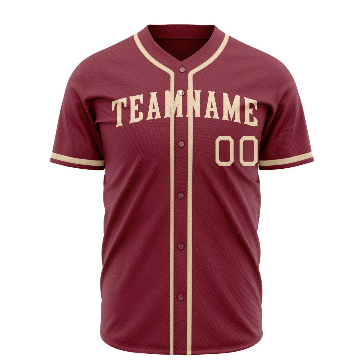 Custom Burgundy Baseball Jersey (With Cream Color)