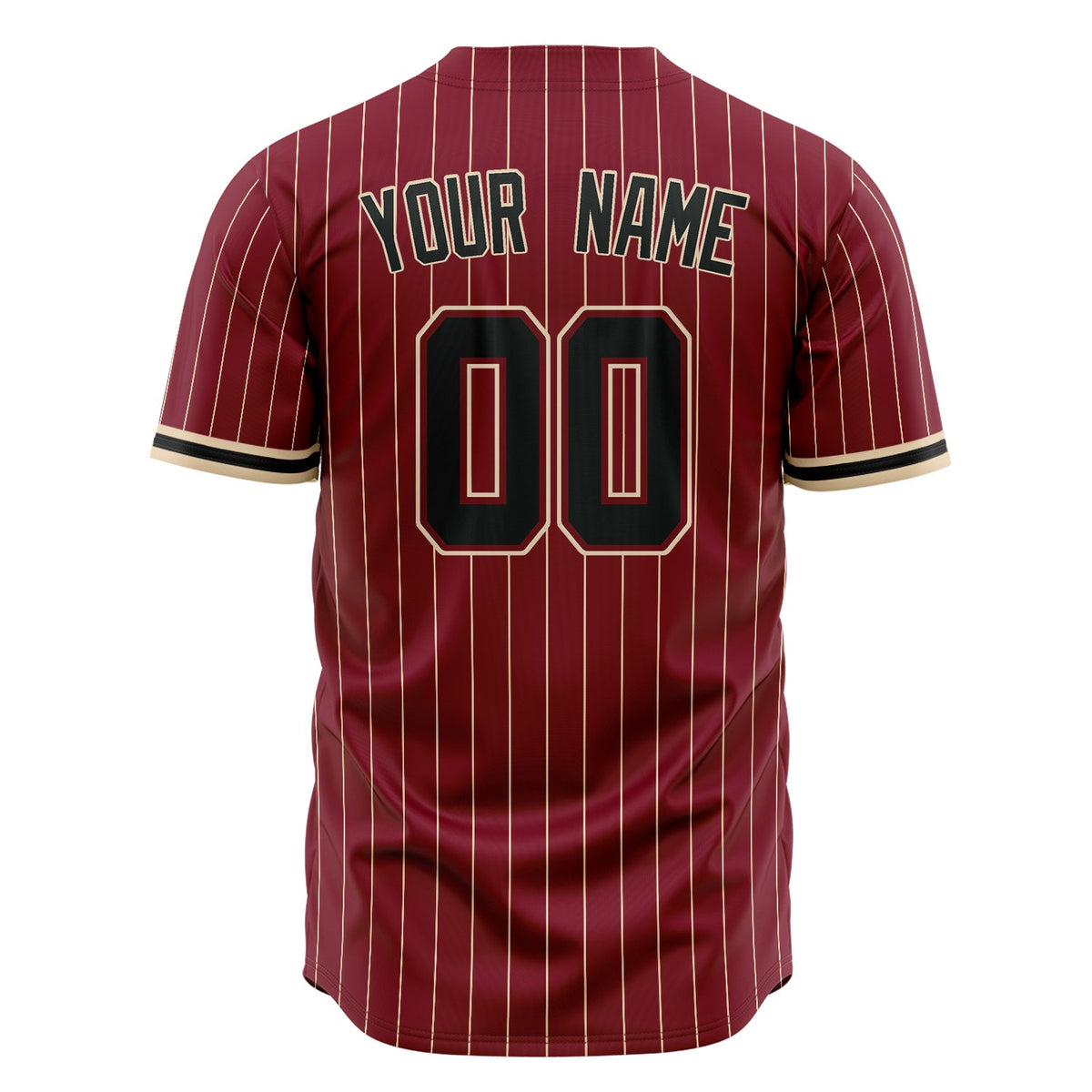 Custom Burgundy Baseball Jersey (With Black Cream Pinstripe)